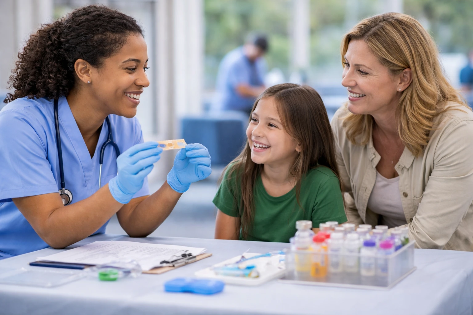 Supportive healthcare conversation in a clinic